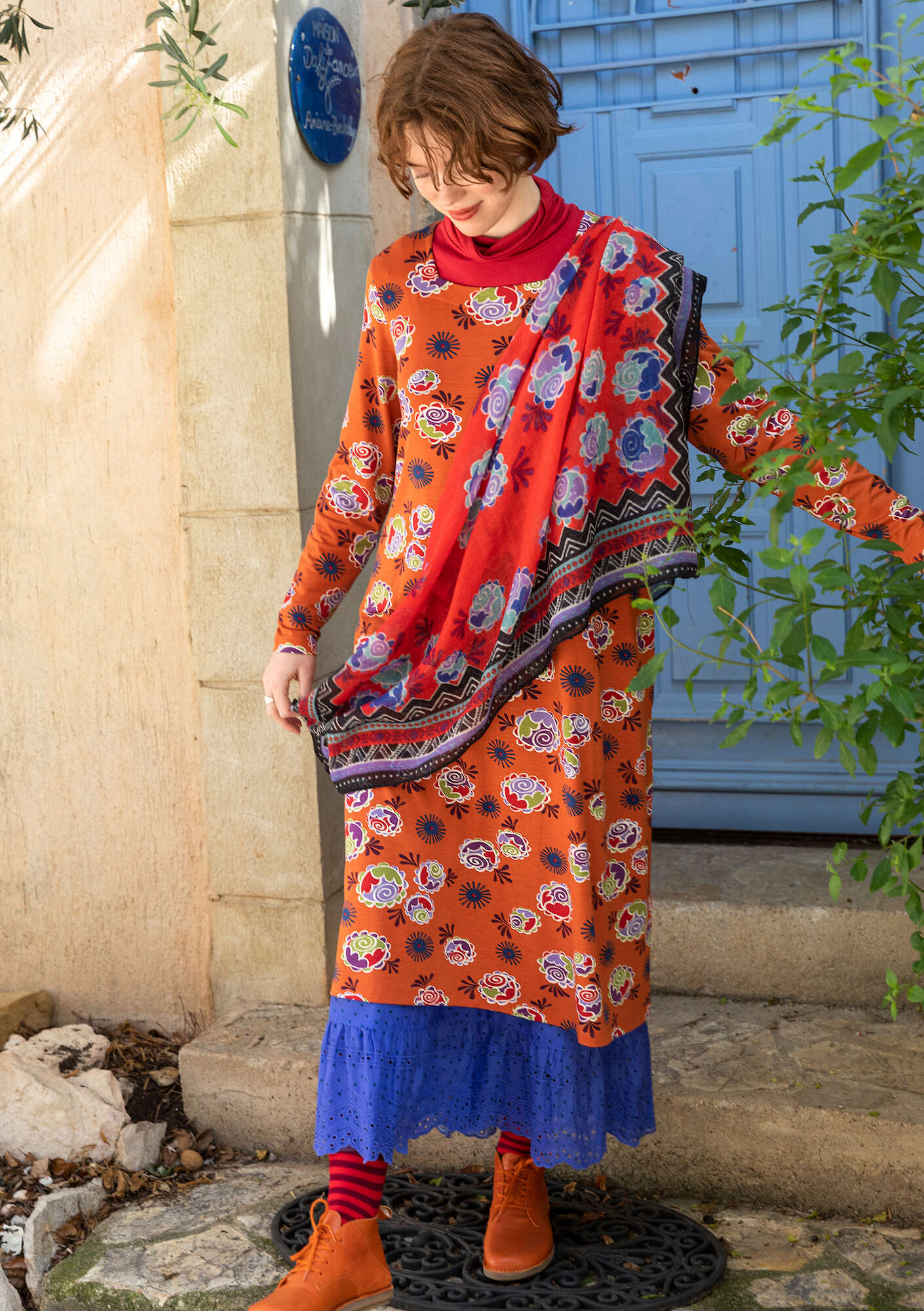 Robe  Maya  en jersey de lyocell/élasthanne henné