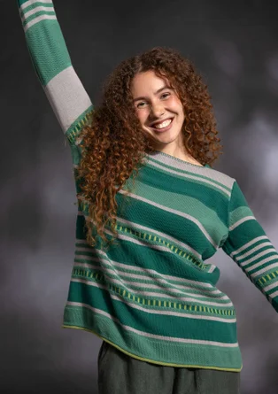 “Alfrida” recycled cotton sweater - light bottle green
