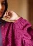 Gepunktete oder einfarbige Bluse „Elin“ aus Viskose/Leinen (traube-gemustert L)