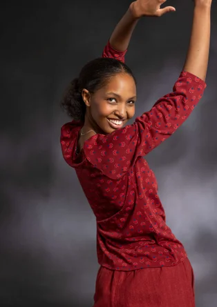 “Sigrid” organic cotton/lyocell top - agate red