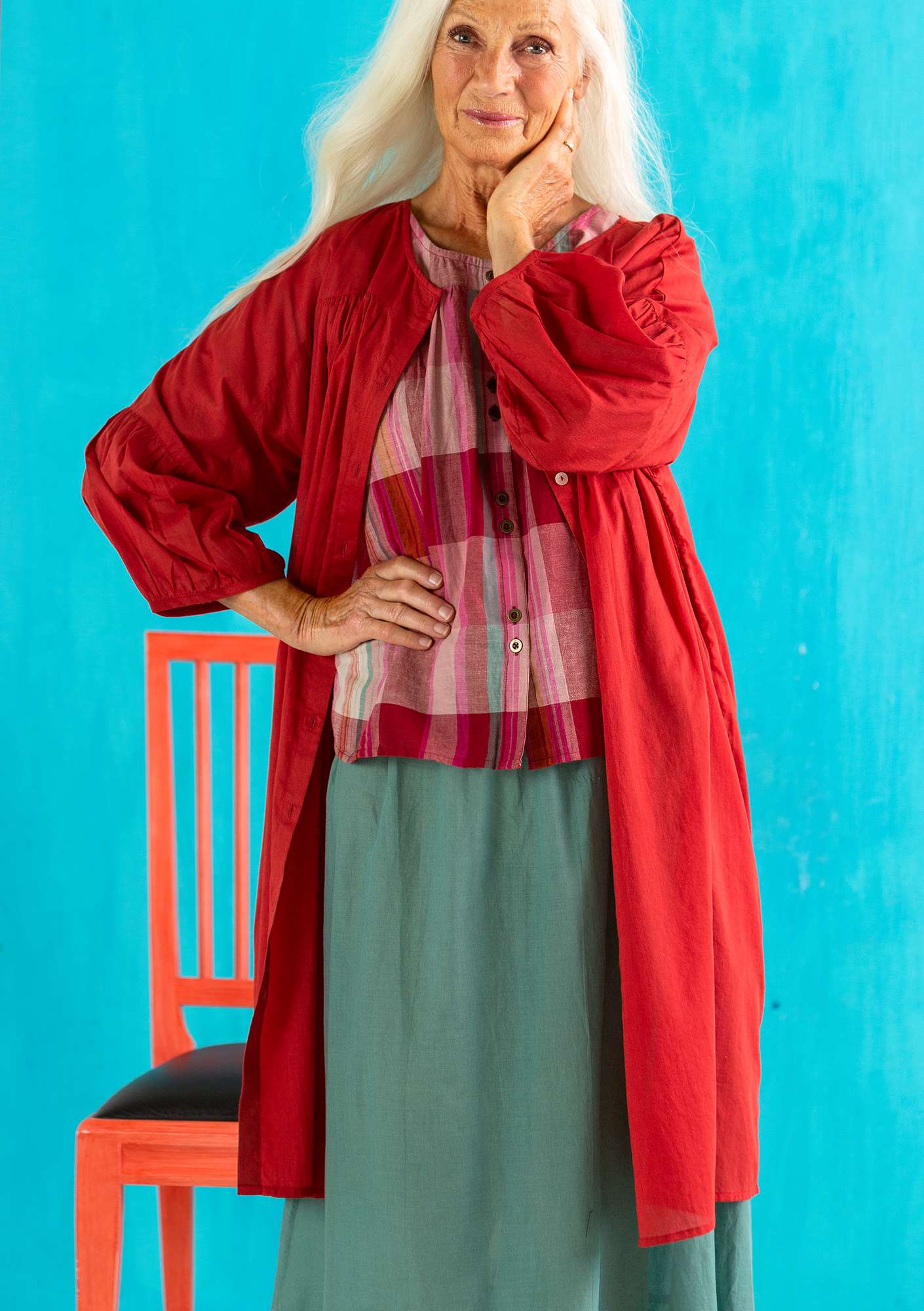 Kleid „Billie“ aus Öko-/Recycling-Baumwolle dunkelkupfer thumbnail