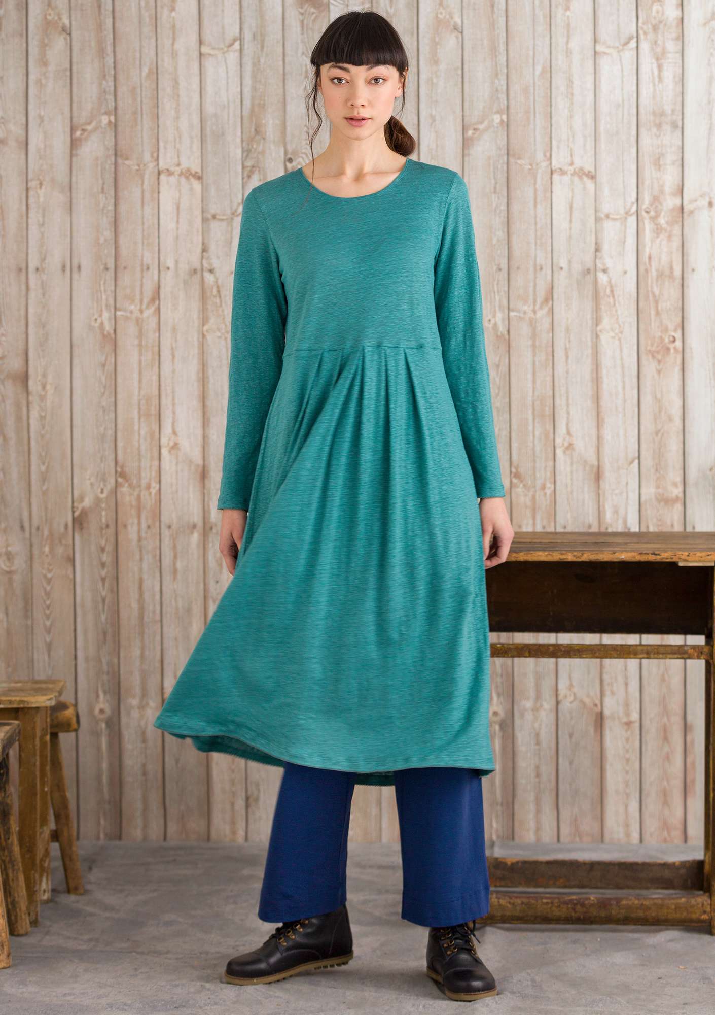 Linen dress verona green thumbnail