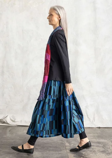 Jupe "Rut" en tissu de lin/viscose - encre/motif