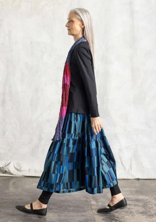 Jupe "Rut" en tissu de lin/viscose - encre/motif