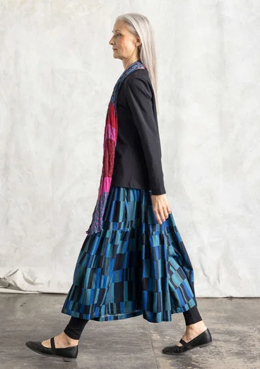 Jupe "Rut" en tissu de lin/viscose - encre/motif