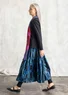 “Rut” woven viscose/linen skirt (ink blue/patterned XL)