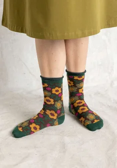 “Bodil” socks in organic cotton - mullberry