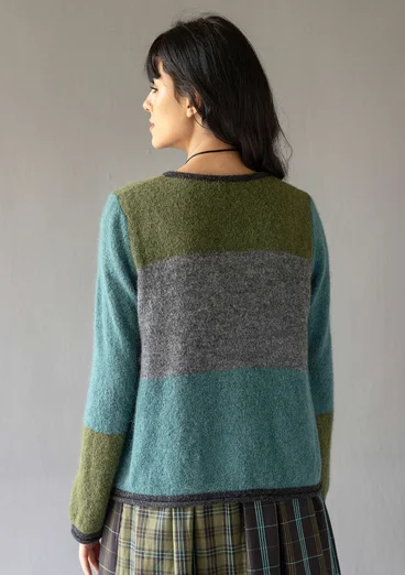 “Kajsa” multicoloured alpaca blend cardigan - verona green