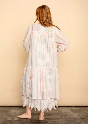 Raidallinen kangasmekko "Shima” pellavaa - puolivalkaistu