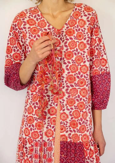 Robe tissée "Sona" en coton biologique - rouge vif