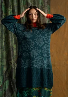 Gemustertes Strickkleid „Anila“ aus Bio-Baumwolle - dunkeljaspis