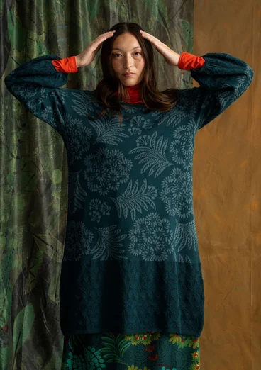 Gemustertes Strickkleid „Anila“ aus Bio-Baumwolle - dunkeljaspis