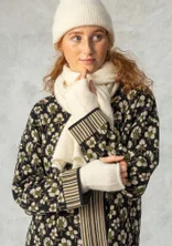 Knitted alpaca blend scarf - ecru