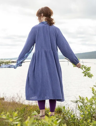 Vävd klänning "Ottilia" i ekologisk bomull - blklocka