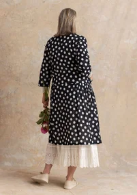 Robe tissée ”Tindra” en coton biologique - noir/motif