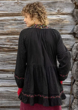 “Nome” woven organic cotton tunic - black