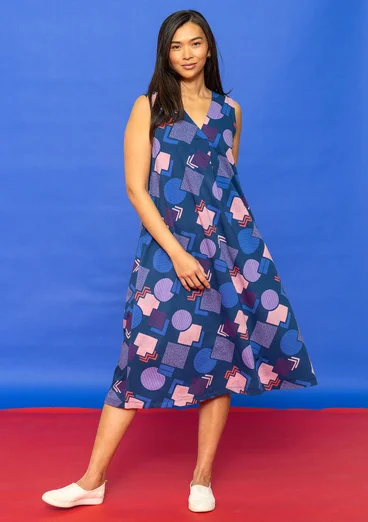 Robe en jersey « Kompass » en coton biologique - bleu indigo
