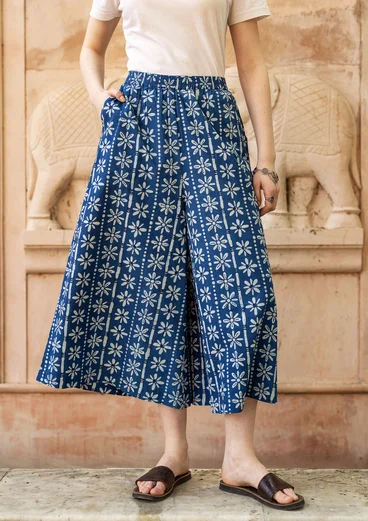 “Chamomile” woven organic cotton trousers - indigo