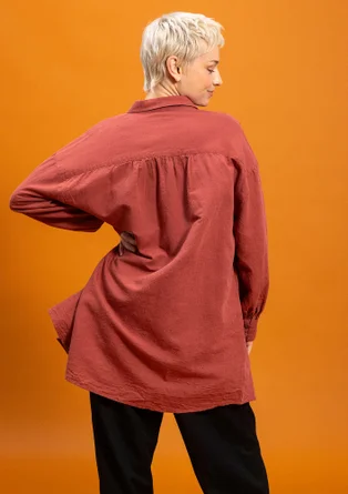 “Camille” woven organic cotton/linen shirt - gneiss