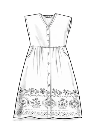 Ärmelloses Kleid „Cross“ aus Bio-Baumwolle - senf