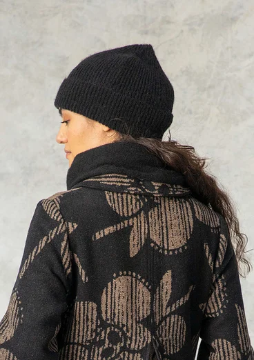 Bonnet en alpaga mélangé - noir