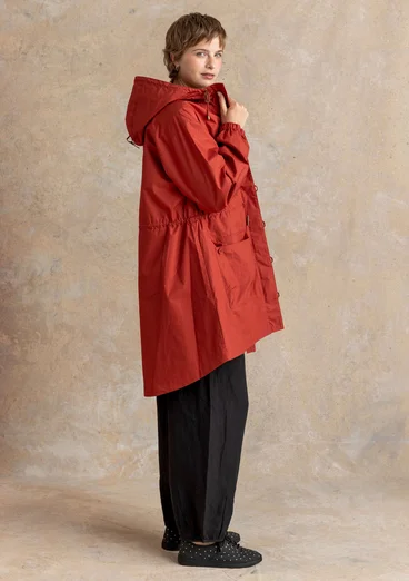Parka „Vendela“ aus Bio-Baumwollgewebe - krapprot