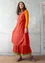 Vevd kjole «Shimla» i økologisk bomull / lin (kobber/mønstret S)