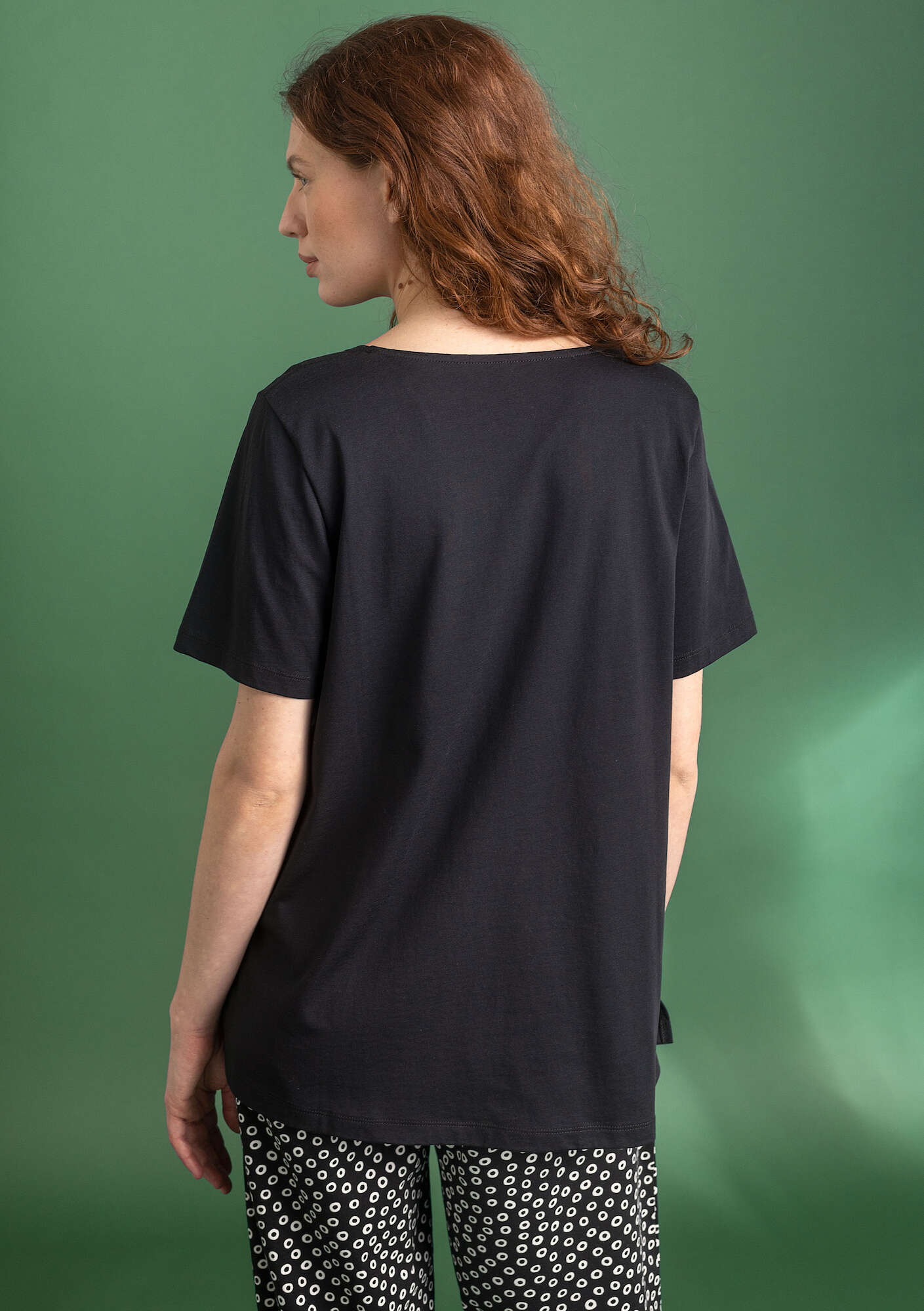 “Oriana” T-shirt in organic cotton/modal black thumbnail