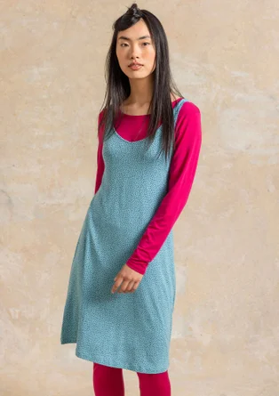 Slipklänning ”Bianca” i lyocell/elastan - blå topas/mönstrad