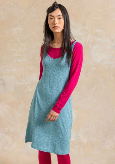 Slipklänning ”Bianca” i lyocell/elastan - blå topas/mönstrad