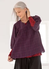 Blouse "Vera" van geweven linnen - bosmeer/dessin