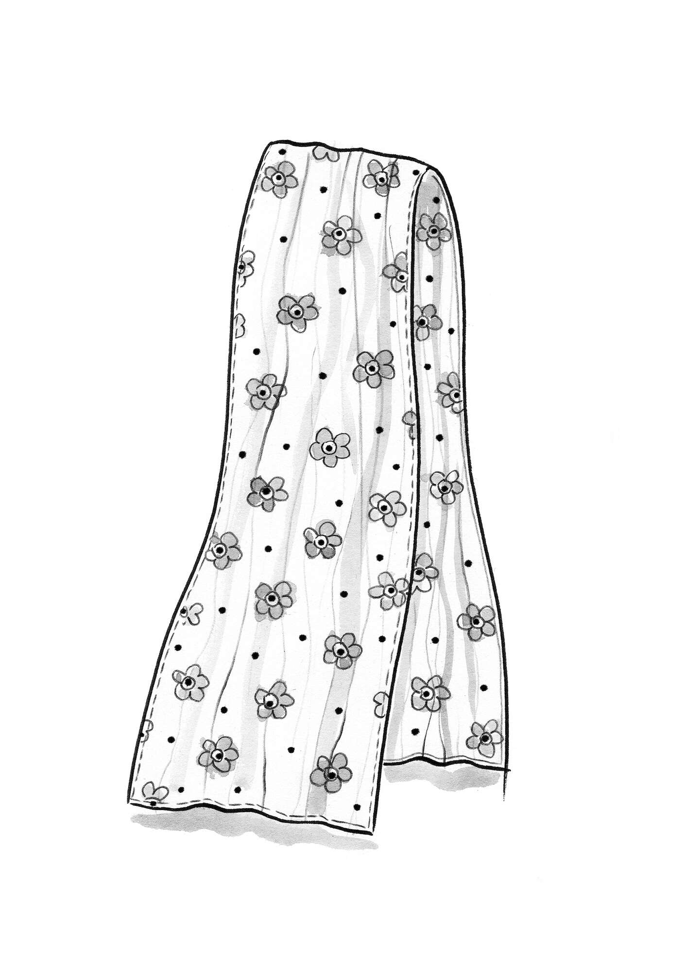 Tørklæde  Alice  i økologisk bomuld karry
