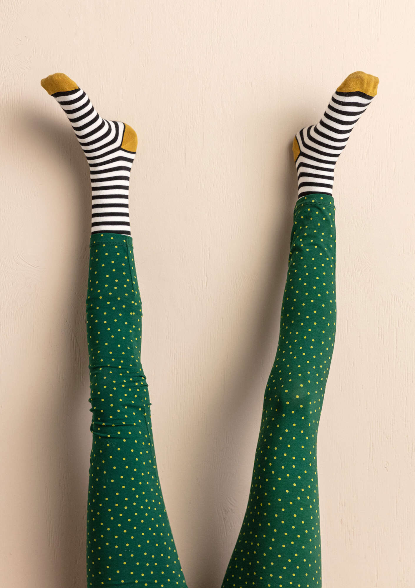 Legging  Pytte  en jersey de coton biologique/élasthanne vert bouteille/motif thumbnail