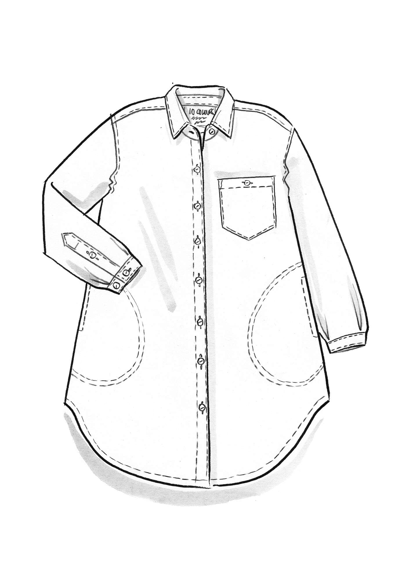 “Hi” woven shirt in organic cotton indigo