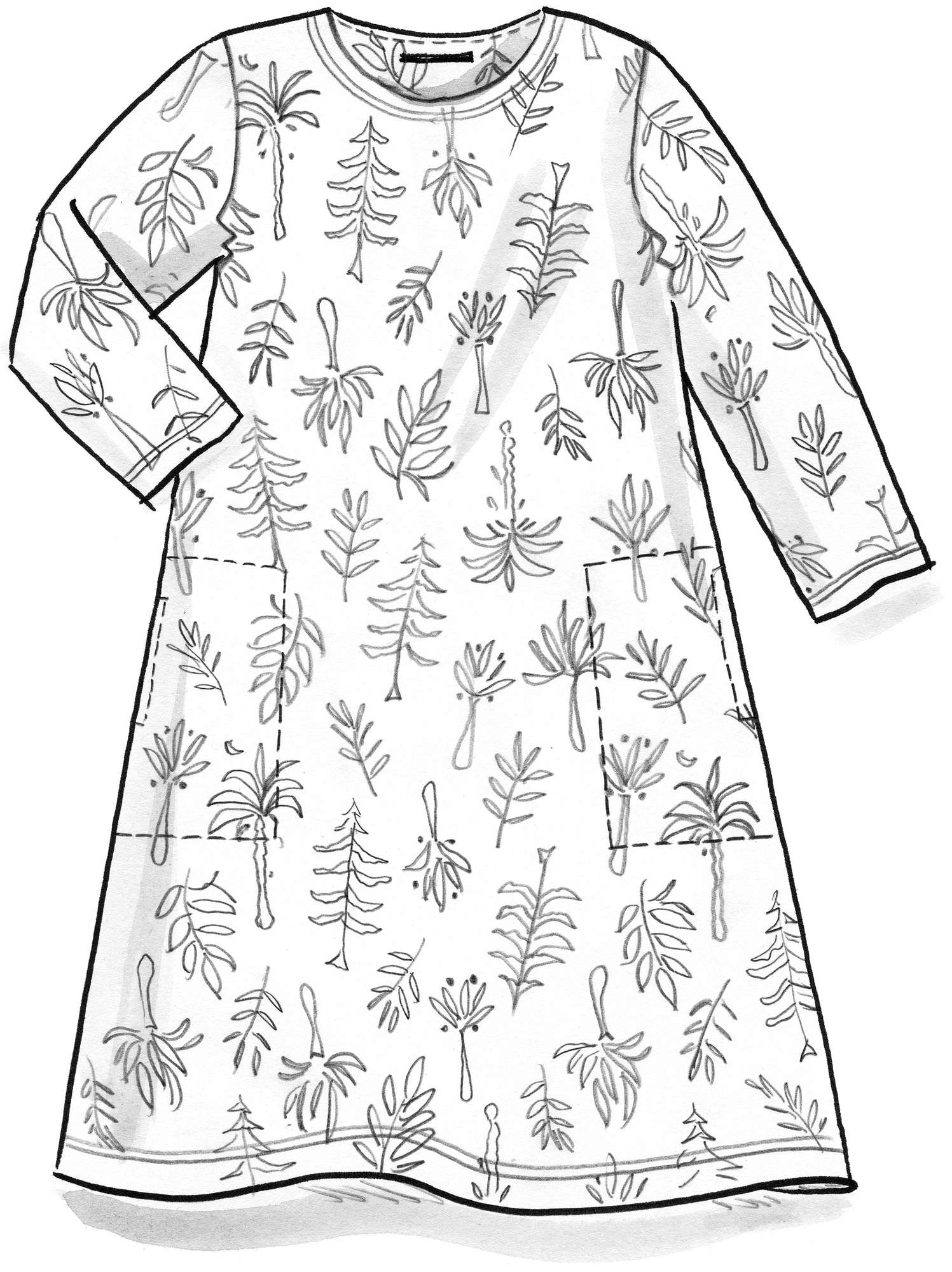Tricot jurk  Forest  van biologisch katoen/modal
