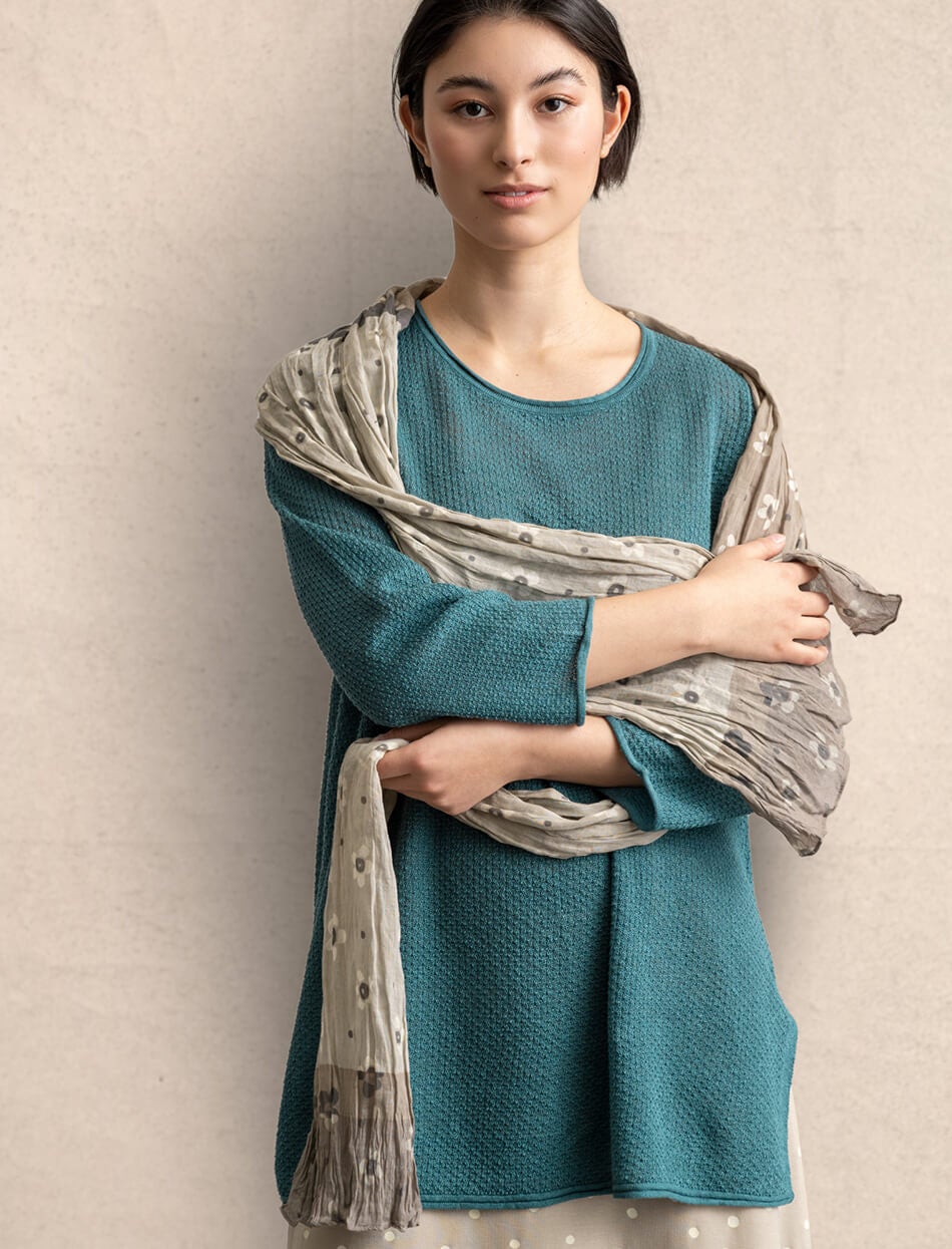 Tunic in a recycled linen knit fabric
