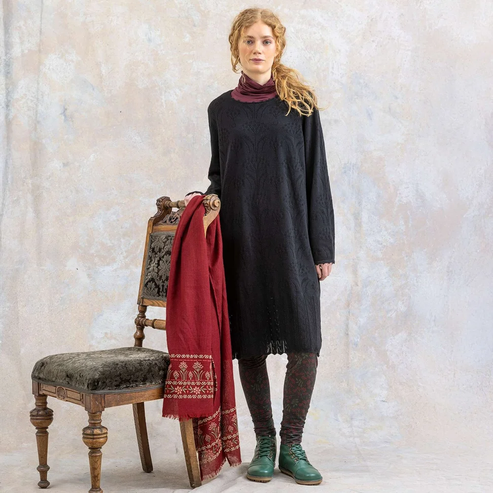 Strickkleid „Alma“ aus Bio-/Recycling-Baumwolle - schwarz