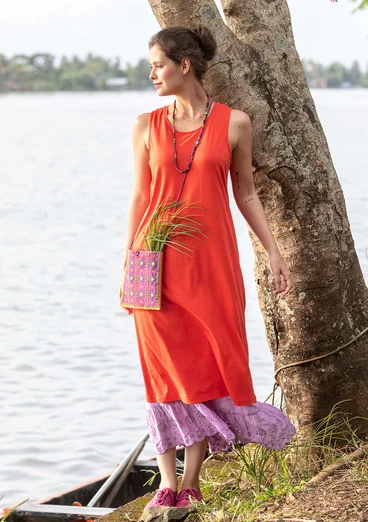 “Shikara” organic cotton/modal jersey-fabric dress - bright red