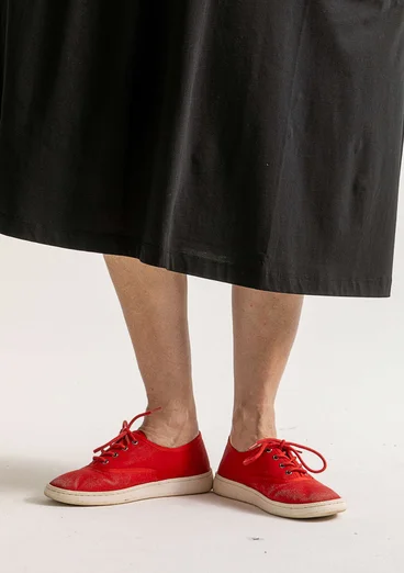 “Grace” organic cotton fabric shoes - lava red
