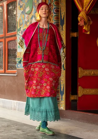 Vest "Jurta" van wol/lyocell - agaatrood