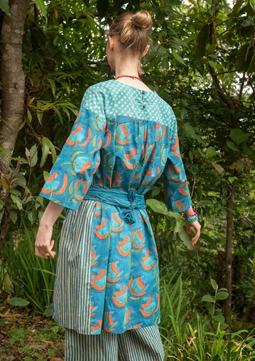 Vävd klänning "Gulab" i ekologisk bomull - indigofera