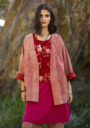Kimono tissé ”Willow” en coton biologique - henné