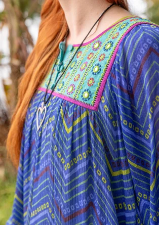 “Saloni” woven viscose dress - klein blue