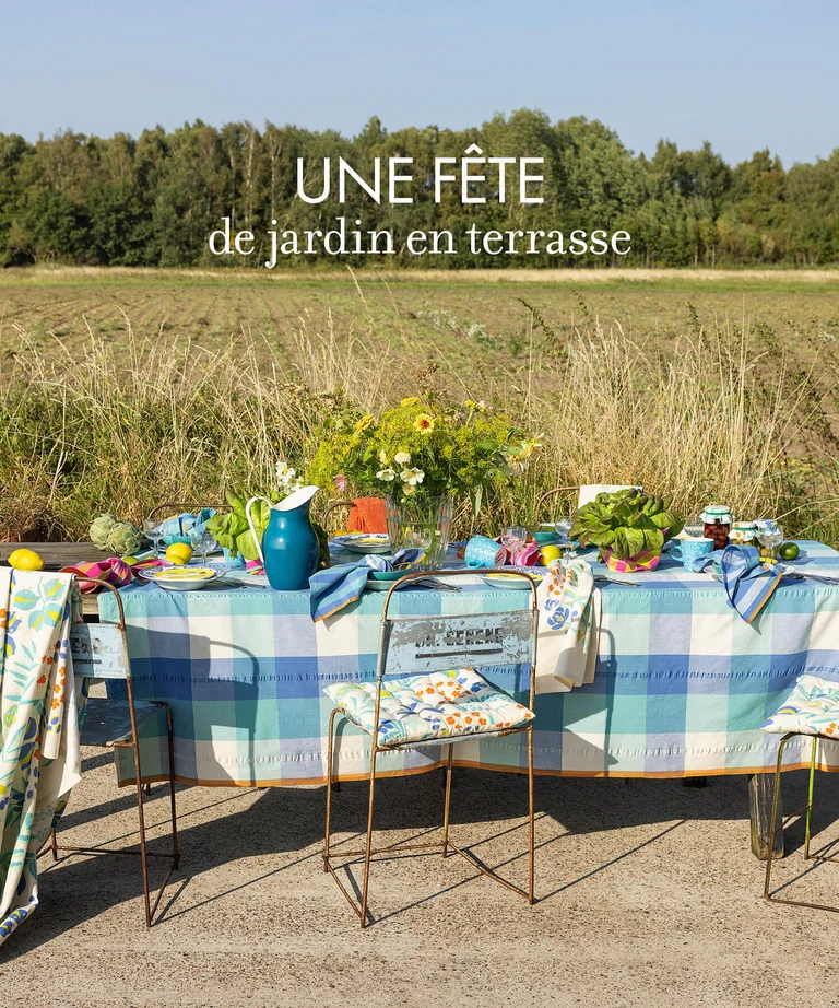 “Trellis” tablecloth in organic cotton