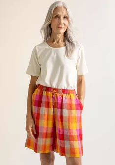 Geweven linnen short "Seraj" - multicolour