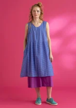 “Nord” woven sleeveless dress in organic cotton - blue lotus