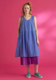 Ärmelloses Webkleid „Nord“ aus Bio-Baumwolle - lotusblau
