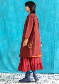 Kleid „Web“ aus Öko-Baumwolle  - curryrot