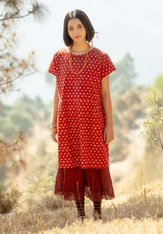 Robe tissée ”Thistle” en coton biologique - henné