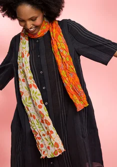“Sally” shawl in organic cotton - grapefruit